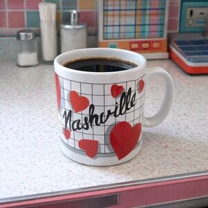 Vintage 80s Nashville Hearts Coffee Mug